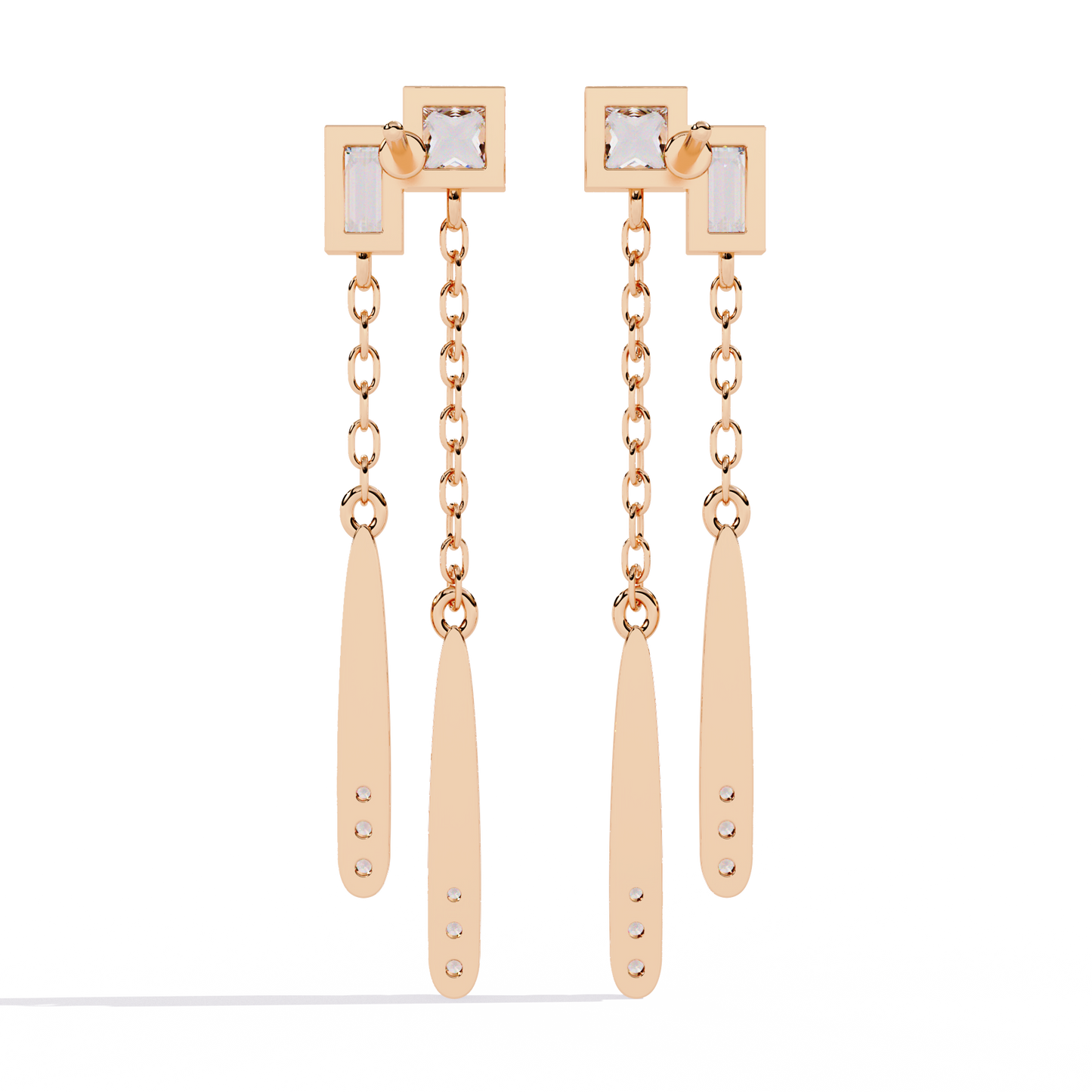 10K Rose Gold Lab Grown Diamond Drop Earrings 0.67 ctw DAE-165