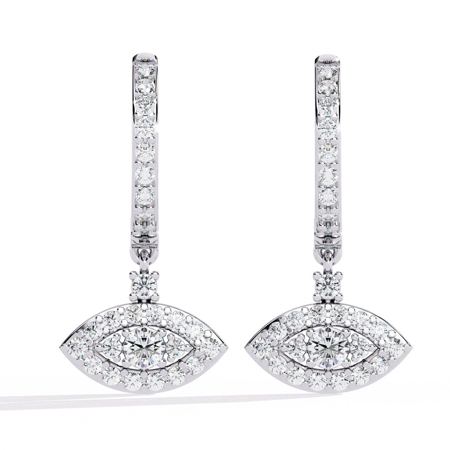 10K White Gold Lab Grown Diamond Drop Earrings 0.49 ctw DAE-153