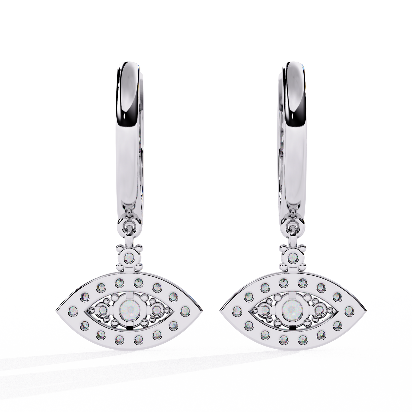 10K White Gold Lab Grown Diamond Drop Earrings 0.49 ctw DAE-153