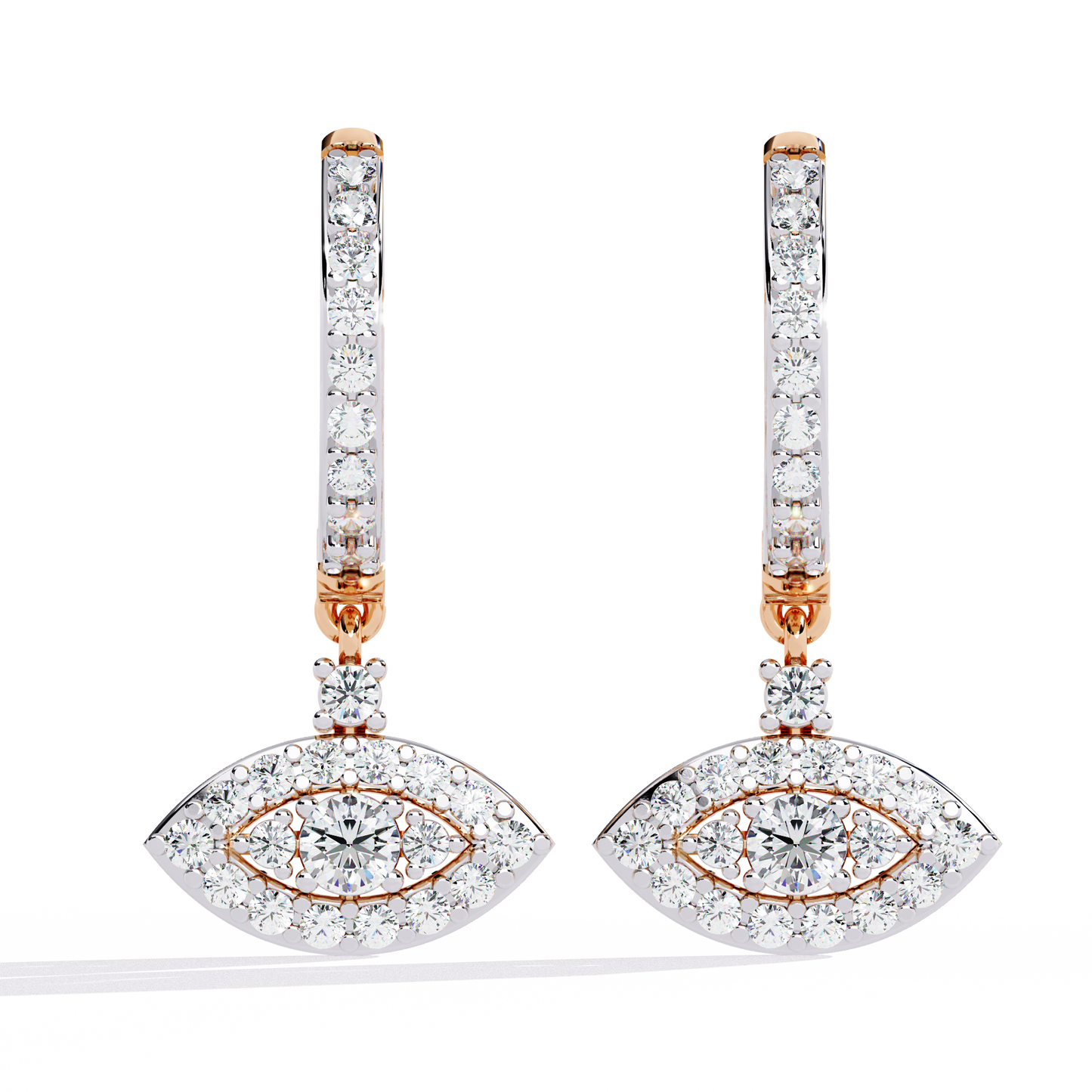 10K Rose Gold Lab Grown Diamond Drop Earrings 0.49 ctw DAE-153