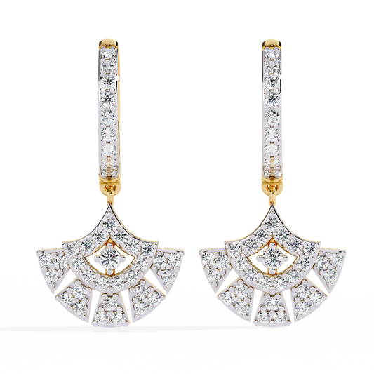 18K Yellow Gold Lab Grown Diamond Drop Earrings 0.49 ctw DAE-152