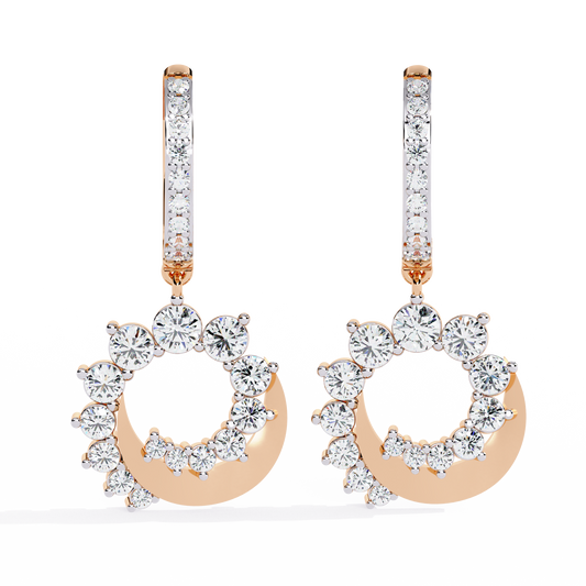 10K Rose Gold Lab Grown Diamond Hoop Drop Earrings 1.00 ctw DAE-151