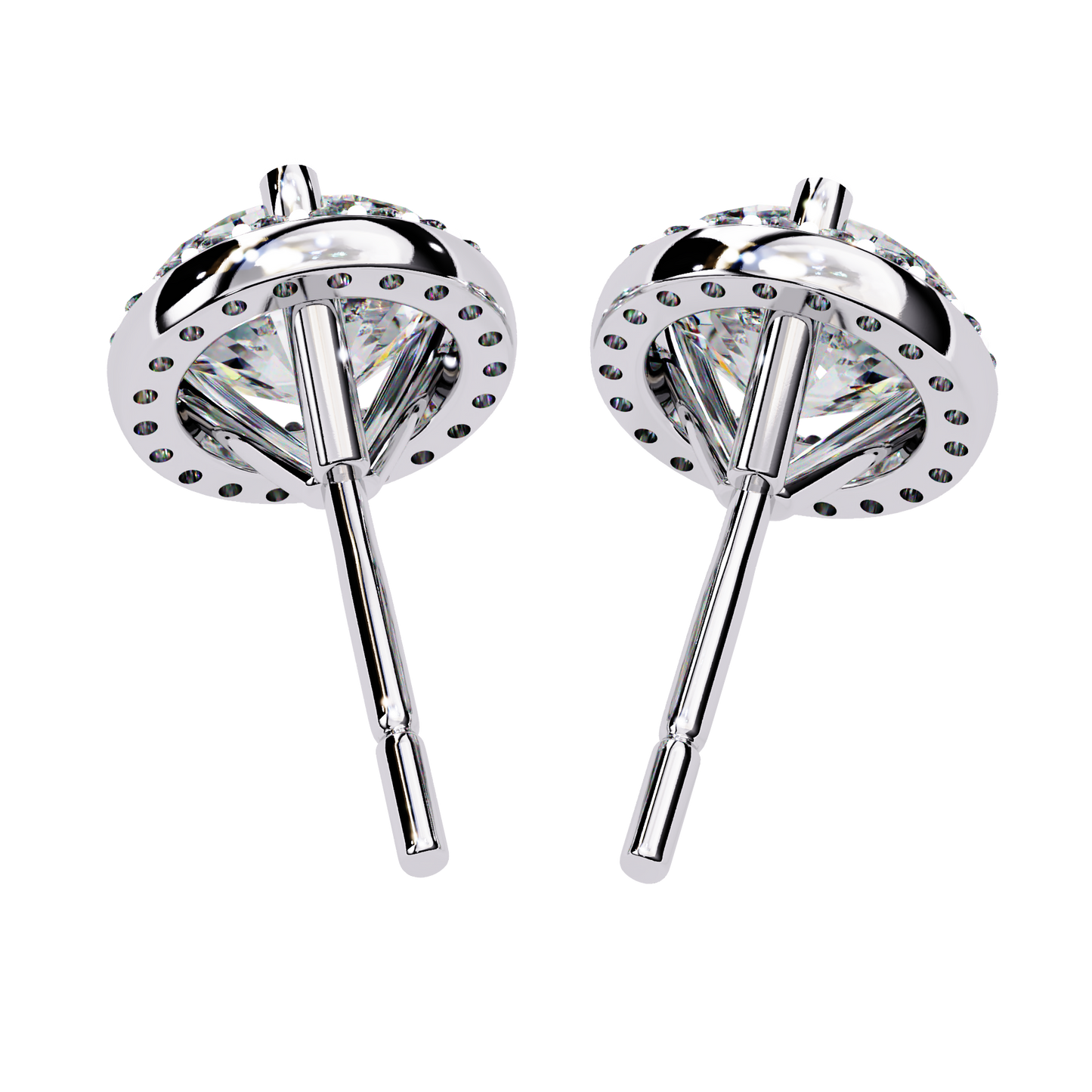 18K White Gold Lab Grown Diamond Halo Earrings 1.95 ctw DAE-141