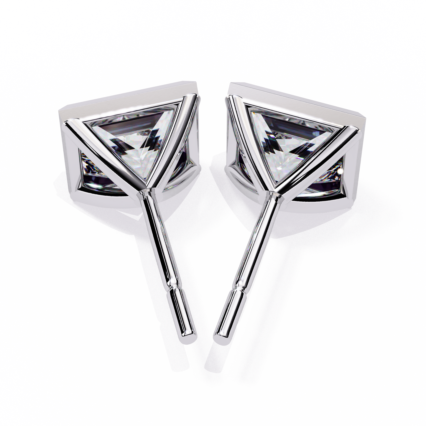 14K White Gold Lab Grown Diamond Solitaire Stud Earrings 1.75 ctw DAE-127