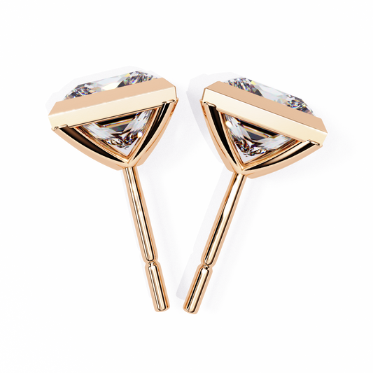 10K Rose Gold Lab Grown Diamond Solitaire Stud Earrings 1.75 ctw DAE-127