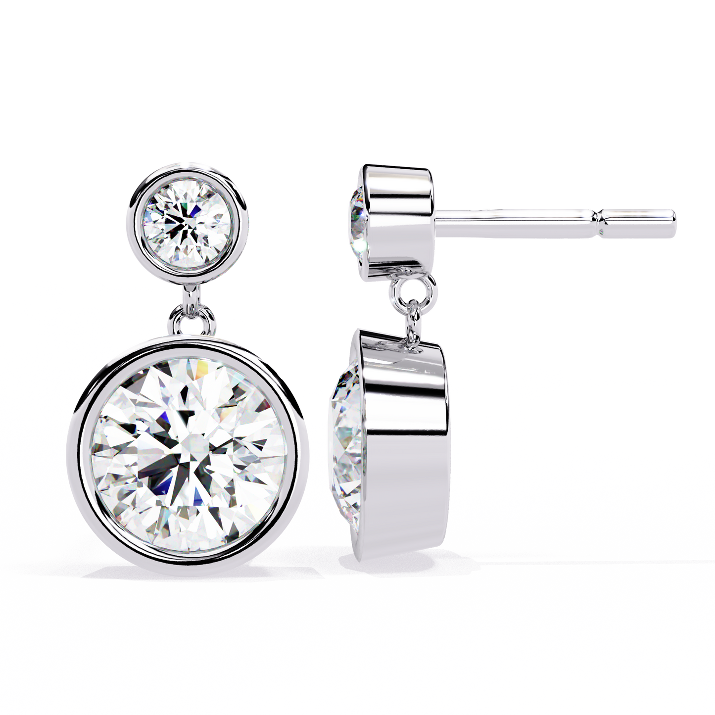 10K White Gold Lab Grown Diamond Drop Earrings 1.82 ctw DAE-160
