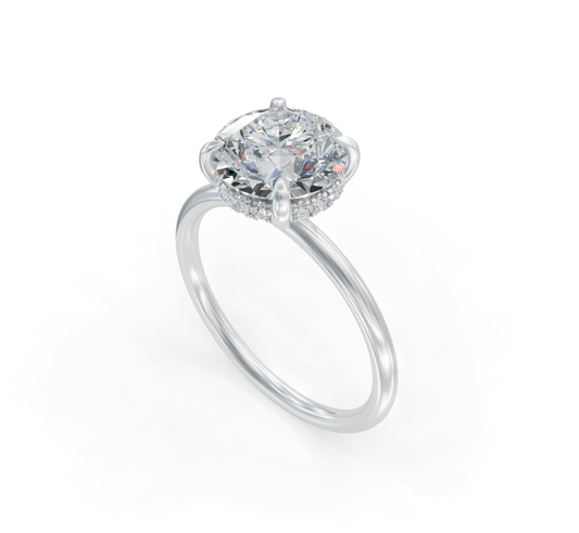 18K White Gold Lab Grown Diamond Halo Engagement Ring 1.98 ctw DAR-100