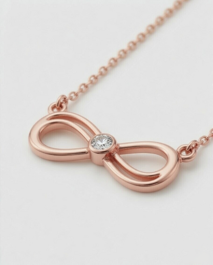 Infinity Love Diamond Pendant 10K Rose Gold