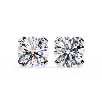 18K White Gold Lab Grown Diamond Solitaire Stud Earrings 2.50 ctw DAE-135