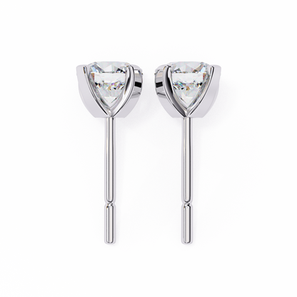 18K White Gold Lab Grown Diamond Solitaire Stud Earrings 2.50 ctw DAE-135