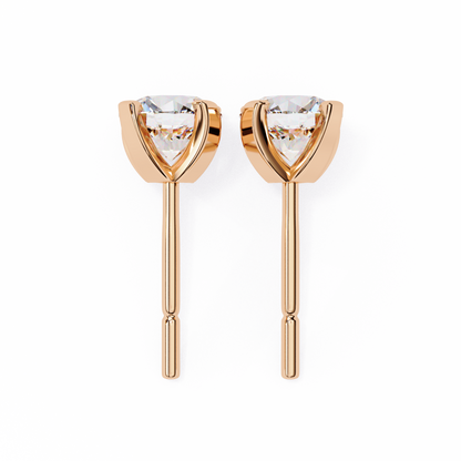 10K Rose Gold Lab Grown Diamond Solitaire Stud Earrings 2.50 ctw DAE-135