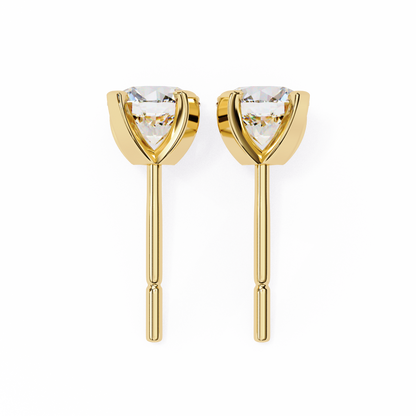 18K Yellow Gold Lab Grown Diamond Solitaire Stud Earrings 2.50 ctw DAE-135