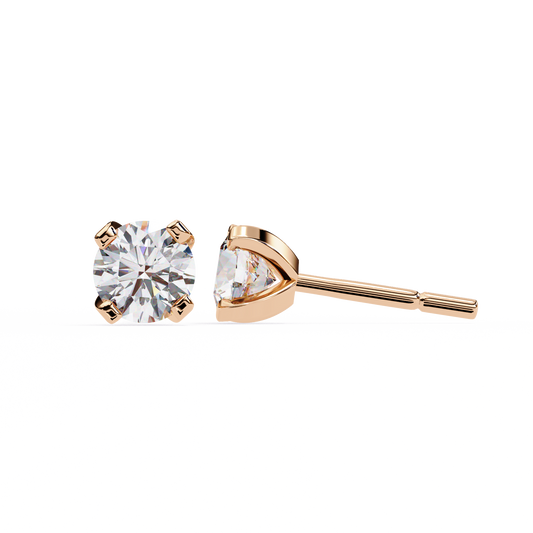 10K Rose Gold Lab Grown Diamond Solitaire Stud Earrings 2.50 ctw DAE-135