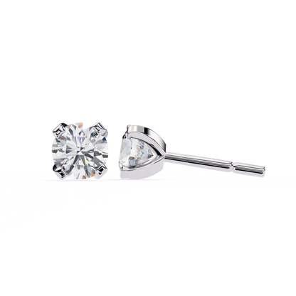 18K White Gold Lab Grown Diamond Solitaire Stud Earrings 2.50 ctw DAE-135