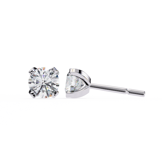 18K White Gold Lab Grown Diamond Solitaire Stud Earrings 2.50 ctw DAE-135