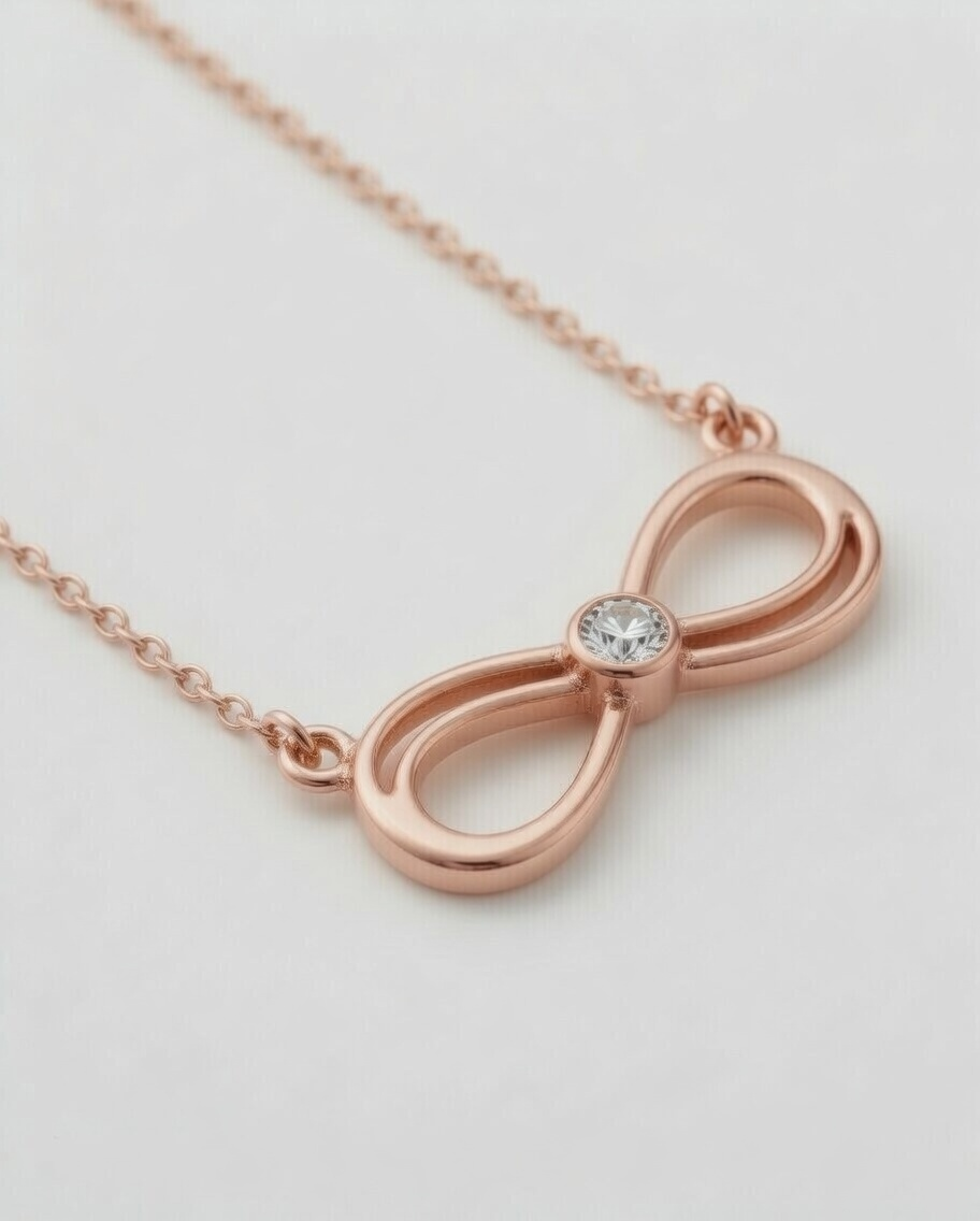 Infinity Love Diamond Pendant 10K Rose Gold