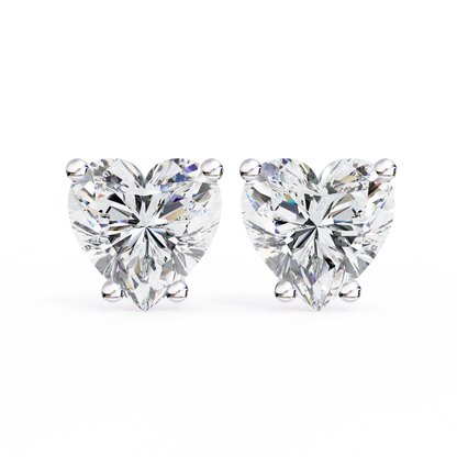 10K White Gold Lab Grown Diamond Solitaire Stud Earrings 2.40 ctw DAE-136