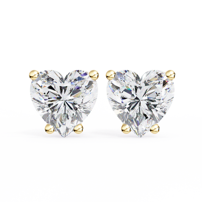 18K Yellow Gold Lab Grown Diamond Solitaire Stud Earrings 2.40 ctw DAE-136