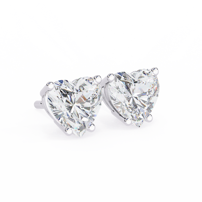 10K White Gold Lab Grown Diamond Solitaire Stud Earrings 2.40 ctw DAE-136