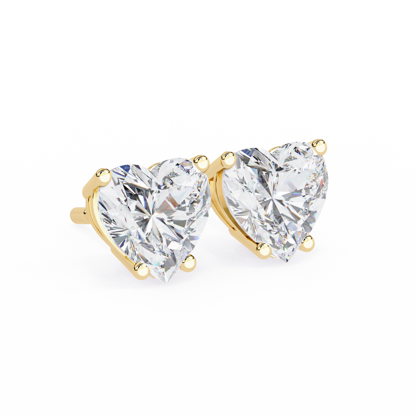 18K Yellow Gold Lab Grown Diamond Solitaire Stud Earrings 2.40 ctw DAE-136