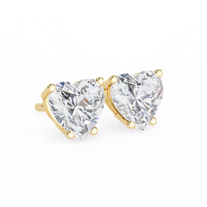18K Yellow Gold Lab Grown Diamond Solitaire Stud Earrings 2.40 ctw DAE-136