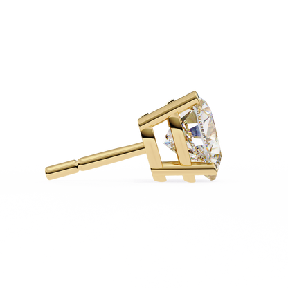 18K Yellow Gold Lab Grown Diamond Solitaire Stud Earrings 2.40 ctw DAE-136