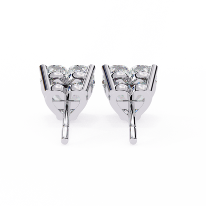 10K White Gold Lab Grown Diamond Solitaire Stud Earrings 2.40 ctw DAE-136