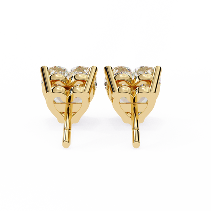 18K Yellow Gold Lab Grown Diamond Solitaire Stud Earrings 2.40 ctw DAE-136