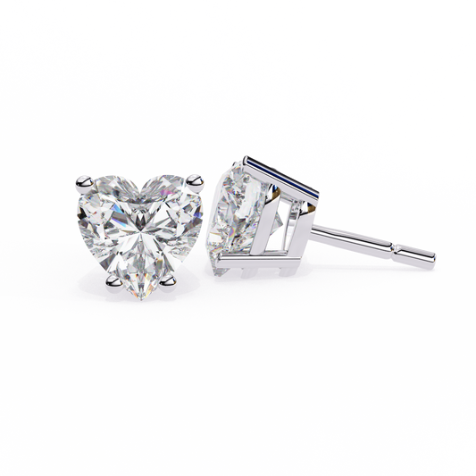 18K White Gold Lab Grown Diamond Solitaire Stud Earrings 2.40 ctw DAE-136