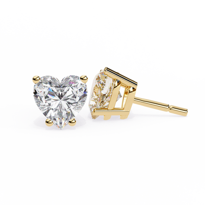 18K Yellow Gold Lab Grown Diamond Solitaire Stud Earrings 2.40 ctw DAE-136