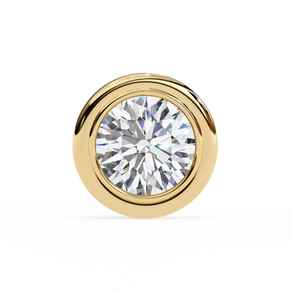18K Yellow Gold Lab Grown Diamond Solitaire Stud Earrings 2.50 ctw DAE-134