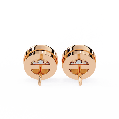 10K Rose Gold Lab Grown Diamond Solitaire Stud Earrings 2.50 ctw DAE-134