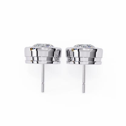 18K White Gold Lab Grown Diamond Solitaire Stud Earrings 2.50 ctw DAE-134