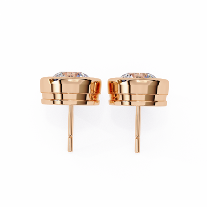 10K Rose Gold Lab Grown Diamond Solitaire Stud Earrings 2.50 ctw DAE-134