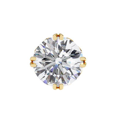 18K Yellow Gold Lab Grown Diamond Solitaire Stud Earrings 2.50 ctw DAE-133