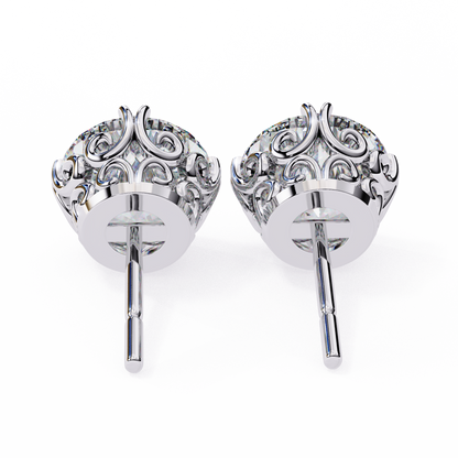 18K White Gold Lab Grown Diamond Solitaire Stud Earrings 2.50 ctw DAE-133
