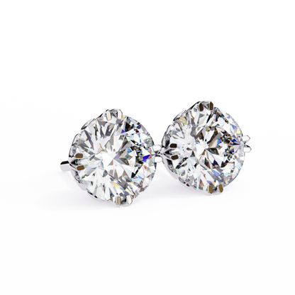 18K White Gold Lab Grown Diamond Solitaire Stud Earrings 2.50 ctw DAE-133