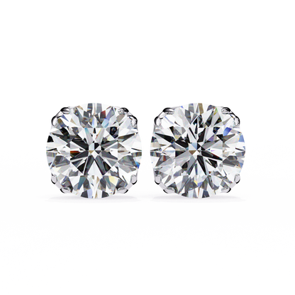 14K White Gold Lab Grown Diamond Solitaire Stud Earrings 2.50 ctw DAE-131