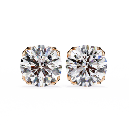 10K Rose Gold Lab Grown Diamond Solitaire Stud Earrings 2.50 ctw DAE-131