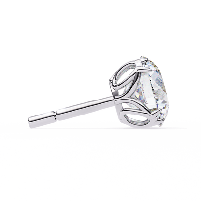 14K White Gold Lab Grown Diamond Solitaire Stud Earrings 2.50 ctw DAE-131