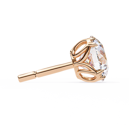 10K Rose Gold Lab Grown Diamond Solitaire Stud Earrings 2.50 ctw DAE-131