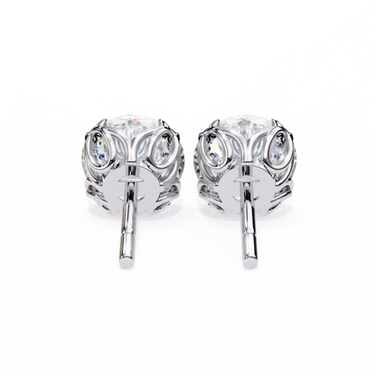 14K White Gold Lab Grown Diamond Solitaire Stud Earrings 2.50 ctw DAE-131