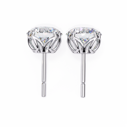 14K White Gold Lab Grown Diamond Solitaire Stud Earrings 2.50 ctw DAE-131