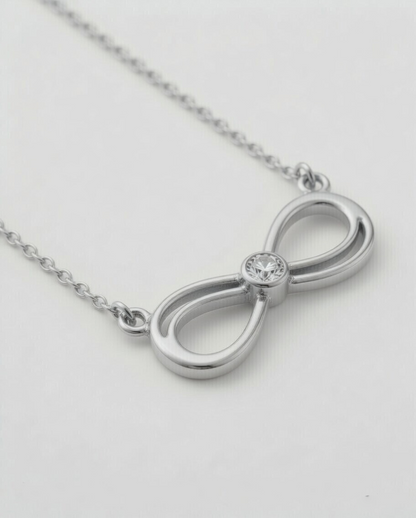 Infinity Love Diamond Pendant 18K White Gold
