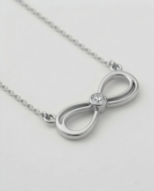 Infinity Love Diamond Pendant 925 Sterling Silver