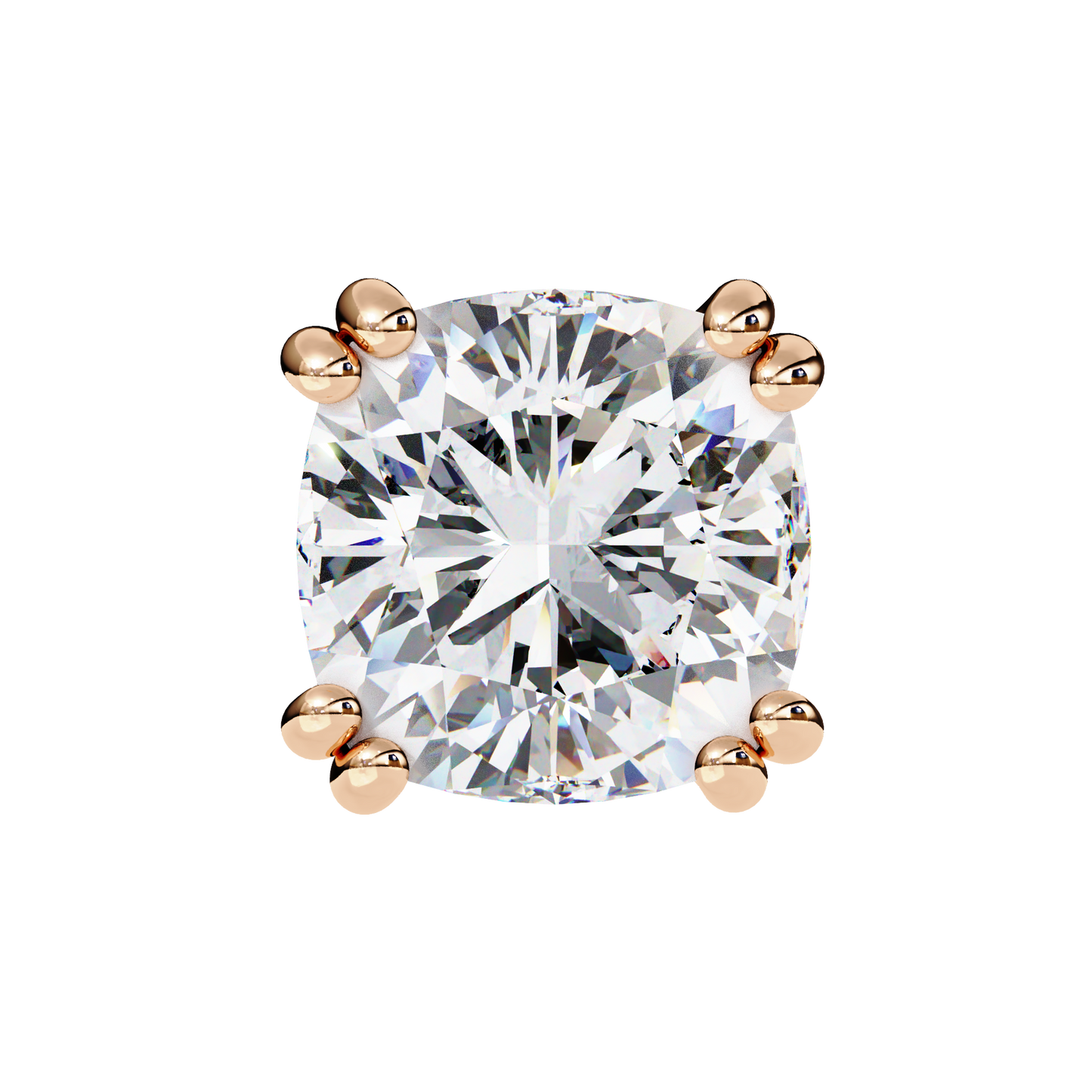 14K Rose Gold Lab Grown Diamond Solitaire Stud Earrings 2.20 ctw DAE-132
