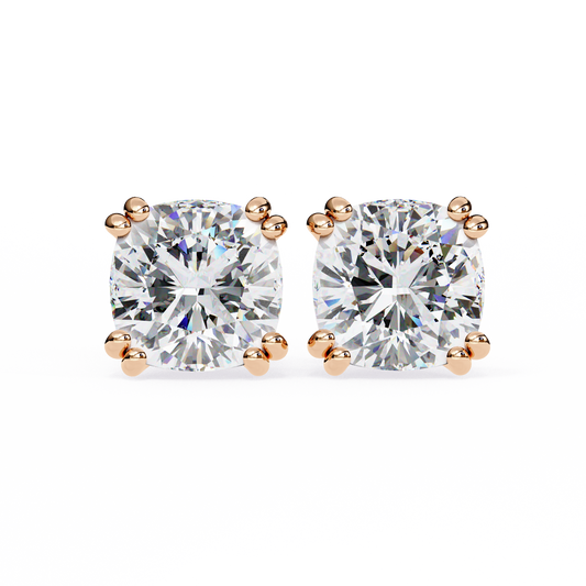 18K Rose Gold Lab Grown Diamond Solitaire Stud Earrings 2.20 ctw DAE-132