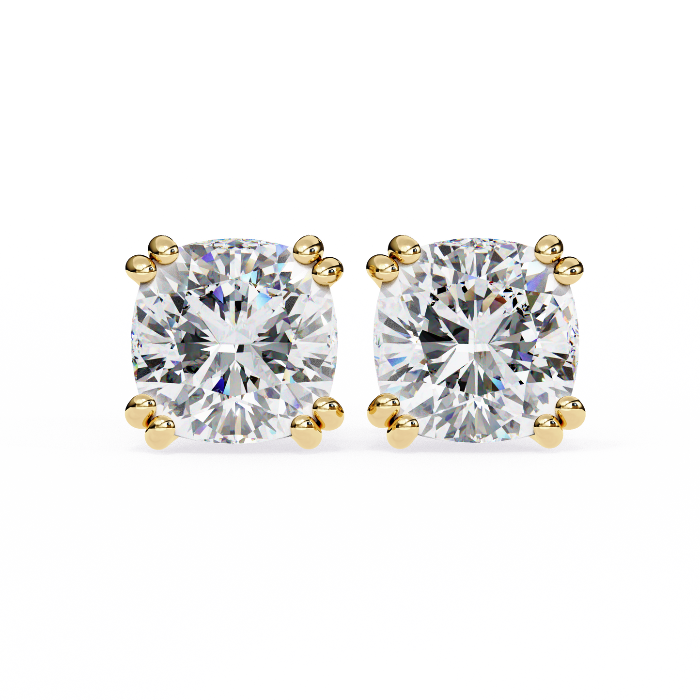 14K Yellow Gold Lab Grown Diamond Solitaire Stud Earrings 2.20 ctw DAE-132