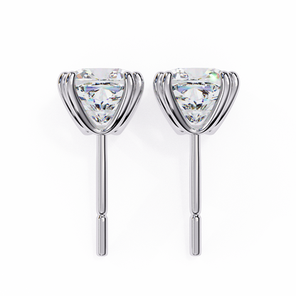 18K White Gold Lab Grown Diamond Solitaire Stud Earrings 2.20 ctw DAE-132