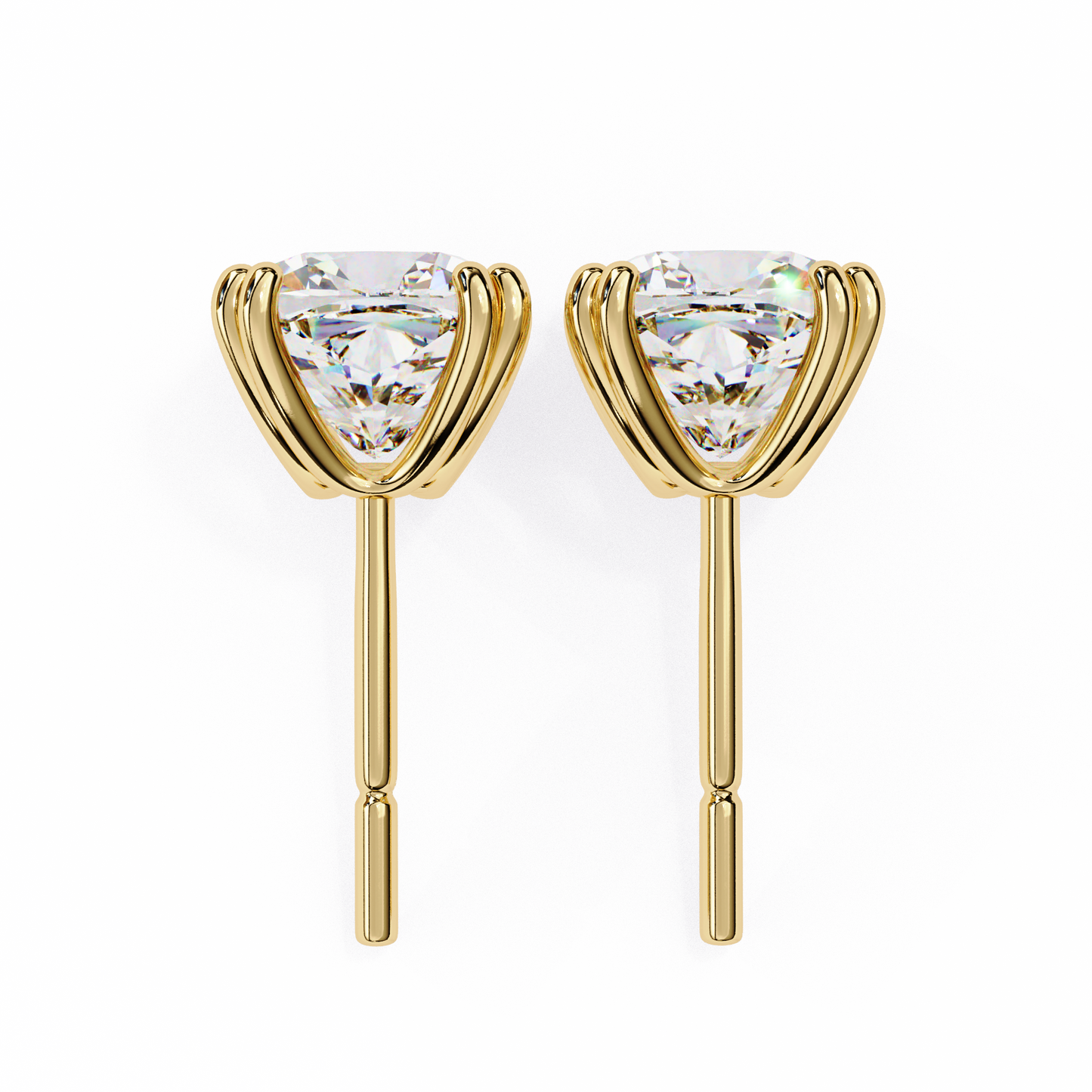 14K Yellow Gold Lab Grown Diamond Solitaire Stud Earrings 2.20 ctw DAE-132